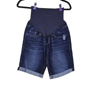 Old Navy Womens Maternity Cuffed Bermuda Denim Shorts Size 4 NWT